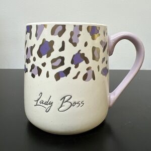Sheffield Home Coffee‎ Mug "Lady Boss" animal print purple 18oz
